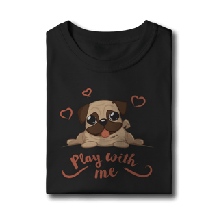 Nome do produto Camiseta Infantil Pug Play With Me