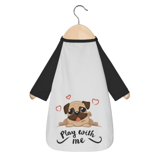 Camiseta para Cachorro - Pug Play With Me