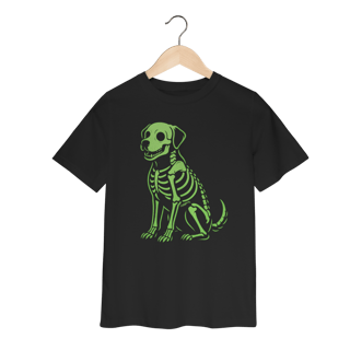 Nome do produto Camiseta Infantil Cachorro Esqueleto Neon