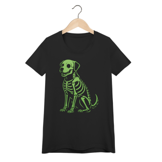 Nome do produto Baby Look Cachorro Esqueleto Neon