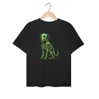 Nome do produto Camiseta Plus Size Cachorro Esqueleto Neon