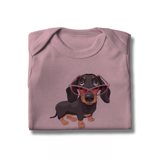 Nome do produto Body Bebê Dachshund de Óculos