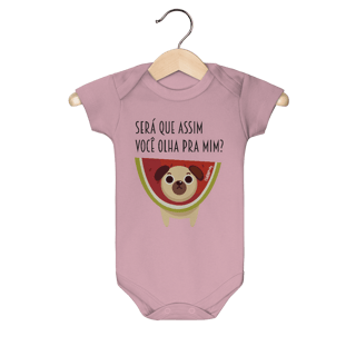 Nome do produto Body Bebê Cachorro Melancia - Será Que Assim Você Olha Pra Mim?