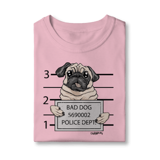 Nome do produto Camiseta Infantil Pug Bad Dog