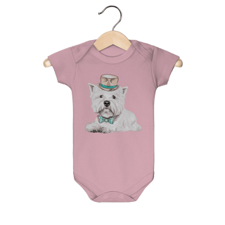 Nome do produto Body Bebê West Terrier de Gravata e Chapéu