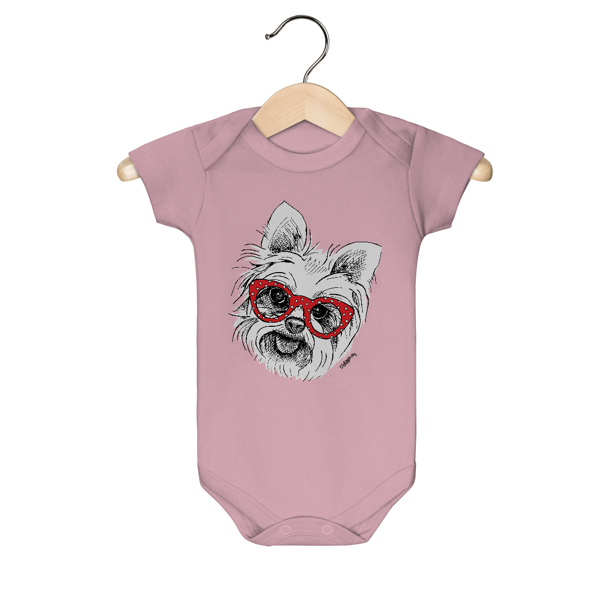 Nome do produto: Body Bebê Yorkshire de Óculos