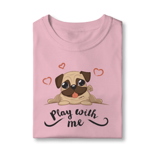 Nome do produto Camiseta Infantil Pug Play With Me