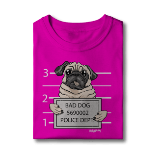 Nome do produto Camiseta Infantil Pug Bad Dog