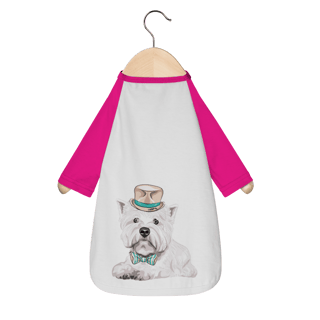 Nome do produto Camiseta para Cachorro - West Terrier de Gravata e Chapéu
