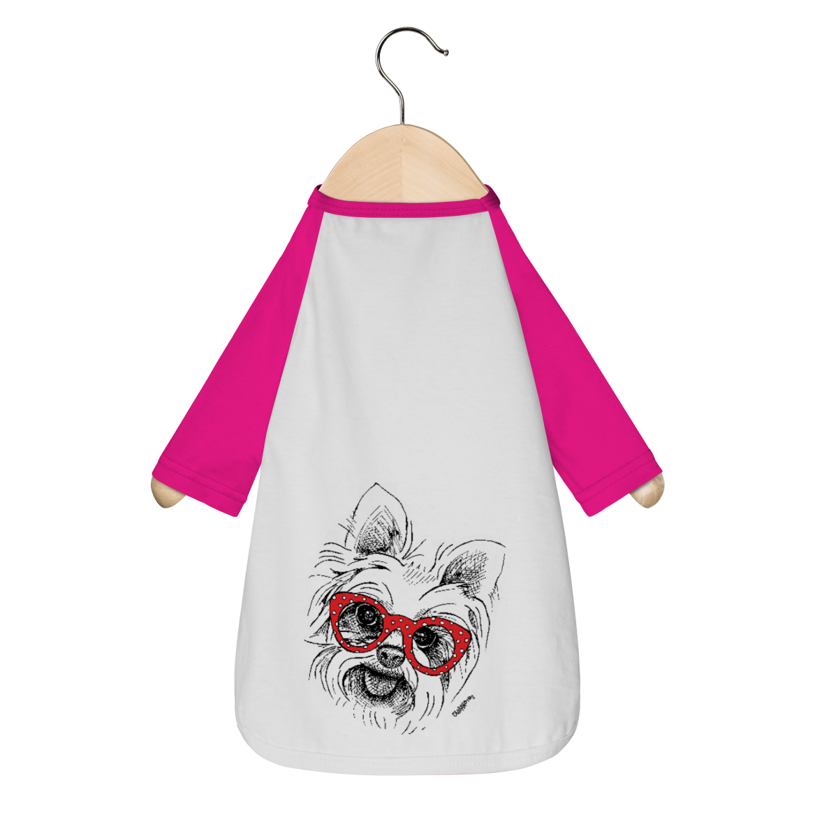 Nome do produto: Camiseta para Cachorro - Yorkshire de Óculos