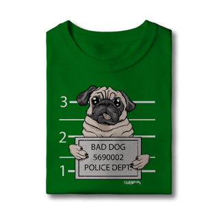Nome do produto Camiseta Infantil Pug Bad Dog