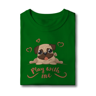 Nome do produto Camiseta Infantil Pug Play With Me