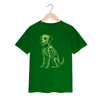 Nome do produto Camiseta Infantil Cachorro Esqueleto Neon