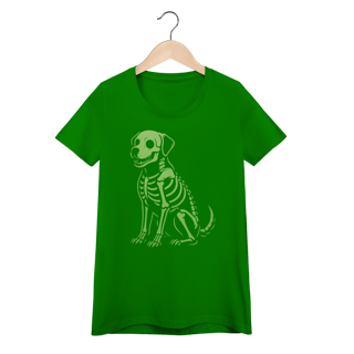 Nome do produto Baby Look Cachorro Esqueleto Neon