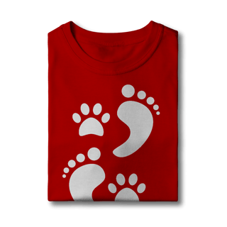 Nome do produto Camiseta Infantil Cachorro Pegadas