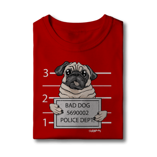 Nome do produto Camiseta Infantil Pug Bad Dog