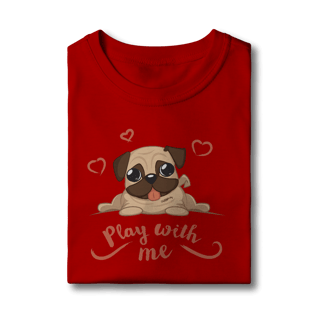 Nome do produto Camiseta Infantil Pug Play With Me