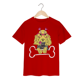 Nome do produto Camiseta Infantil Cocker de Óculos