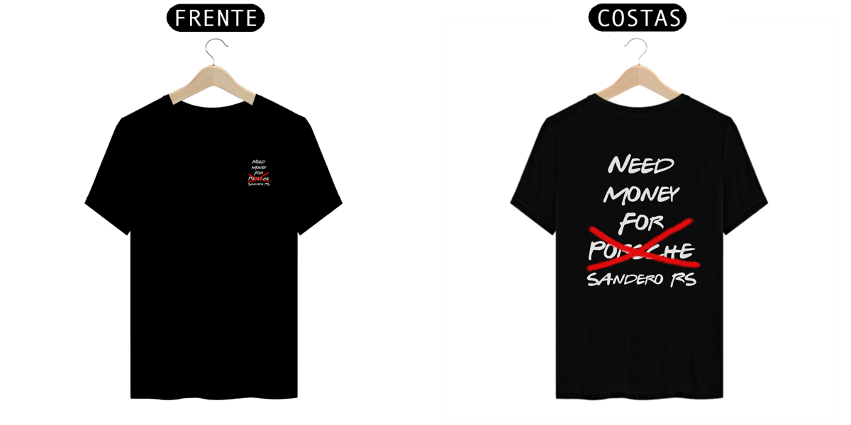 Nome do produto: No Massage - Need Money For Sandero ( Black )