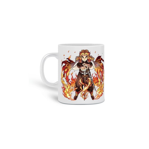 Caneca Kyojuro Rengoku | Pilar das Chamas | Demon Slayer