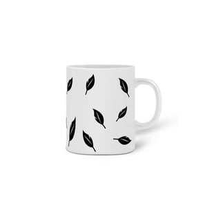 Nome do produto caneca com folhas ao seu redor 