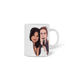 Nome do produto Caneca 320ml Ellart Faustão e Selena Gomez