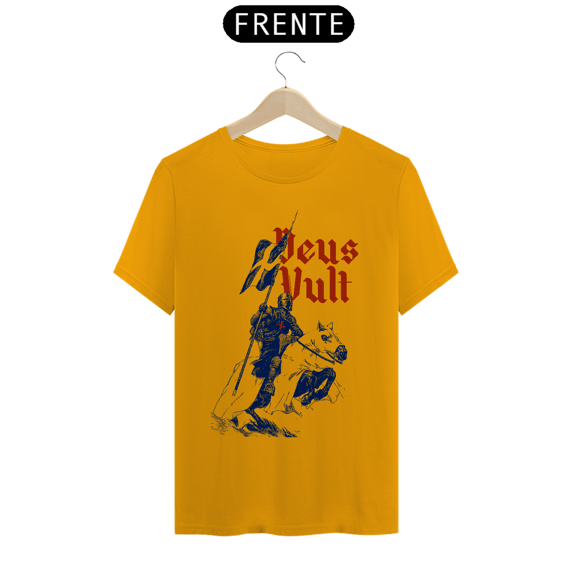 Camiseta Basic Deus Vult Azul Vermelho
