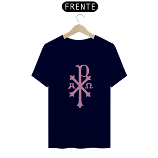 Nome do produto Camiseta Clássica Cristograma PX Chi Rho Rosa