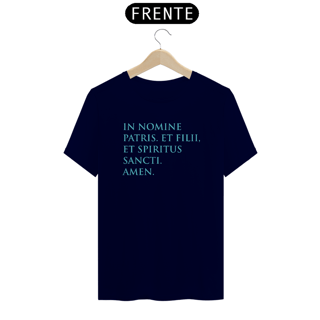 Nome do produto Camiseta Clássica Sinal da Cruz Escrita Azul
