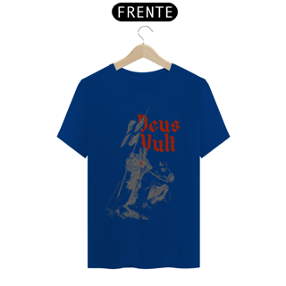 Nome do produto Camiseta Basic Deus Vult Cinza e Vermelho