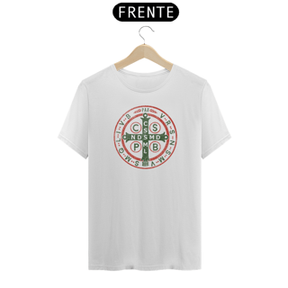 Nome do produto Camiseta Clássica Medalha de São Bento Verde Laranja