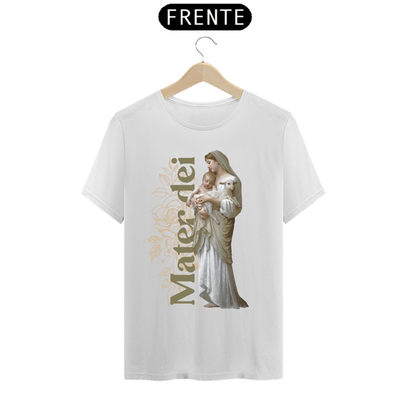 Camiseta Premium Mater Dei Mãe de Deus Branca