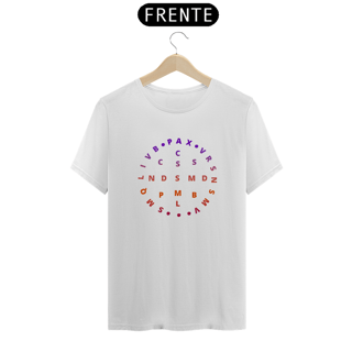 Camiseta Basic Medalha de São Bento Letras Color