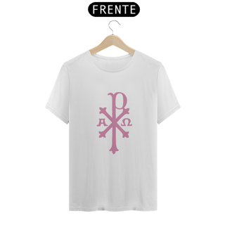 Nome do produto Camiseta Clássica Cristograma PX Chi Rho Rosa