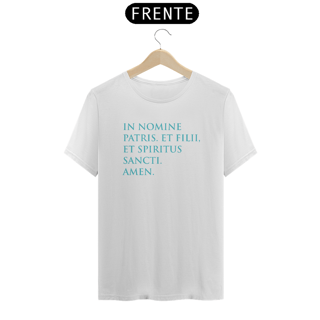 Nome do produto Camiseta Clássica Sinal da Cruz Escrita Azul