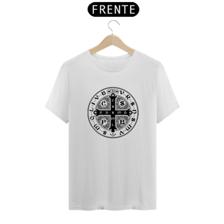 Nome do produto Camiseta Clássica Medalha de São Bento Traços Preto