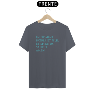Nome do produto Camiseta Basic Sinal da Cruz Escrita Azul
