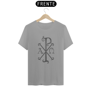 Nome do produto Camiseta Clássica Cristograma PX Chi Rho Cinza