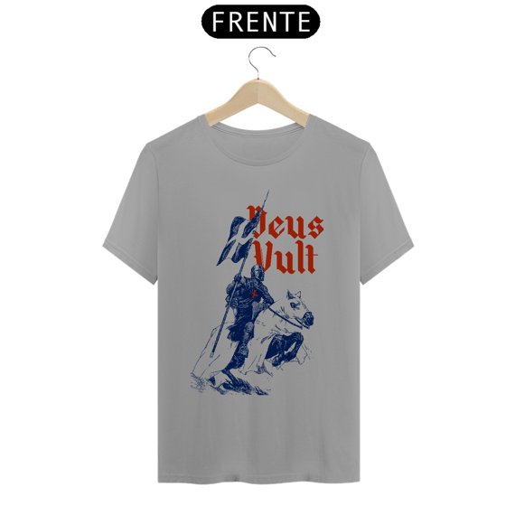 Camiseta Clássica Deus Vult Azul Vermelho