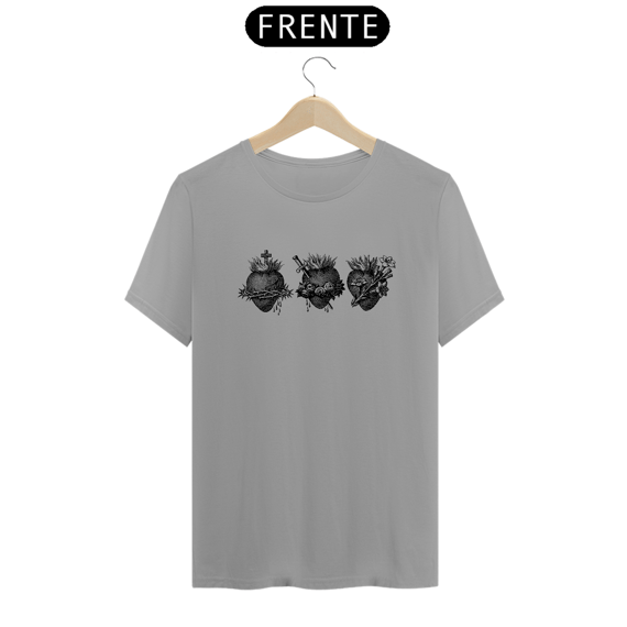 Camiseta Clássica Sagrado Coração de Jesus, Virgem Maria e São José