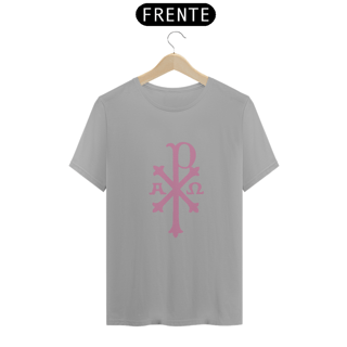 Nome do produto Camiseta Basic Cristograma PX Chi Rho Rosa
