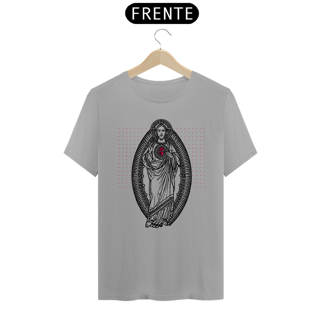 Nome do produto Camiseta Basic Sagrado Coração de Jesus Preta e Vermelha