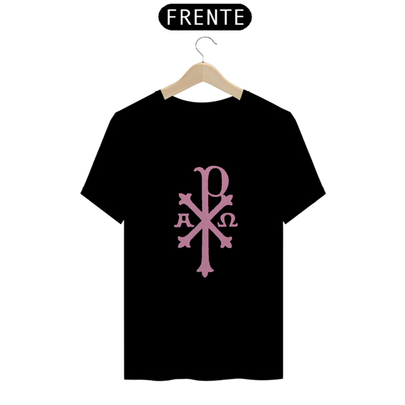 Camiseta Clássica Cristograma PX Chi Rho Rosa