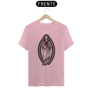Nome do produto Camiseta Basic Sagrado Coração de Jesus Preta e Vermelha