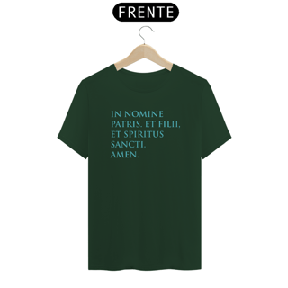 Nome do produto Camiseta Basic Sinal da Cruz Escrita Azul