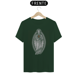 Nome do produto Camiseta Basic Sagrado Coração de Jesus Cinza e Vermelha