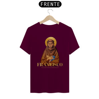 Nome do produto Camiseta Basic São Francisco de Assis Ora pro nobis, Beate Pater Noster Francisce