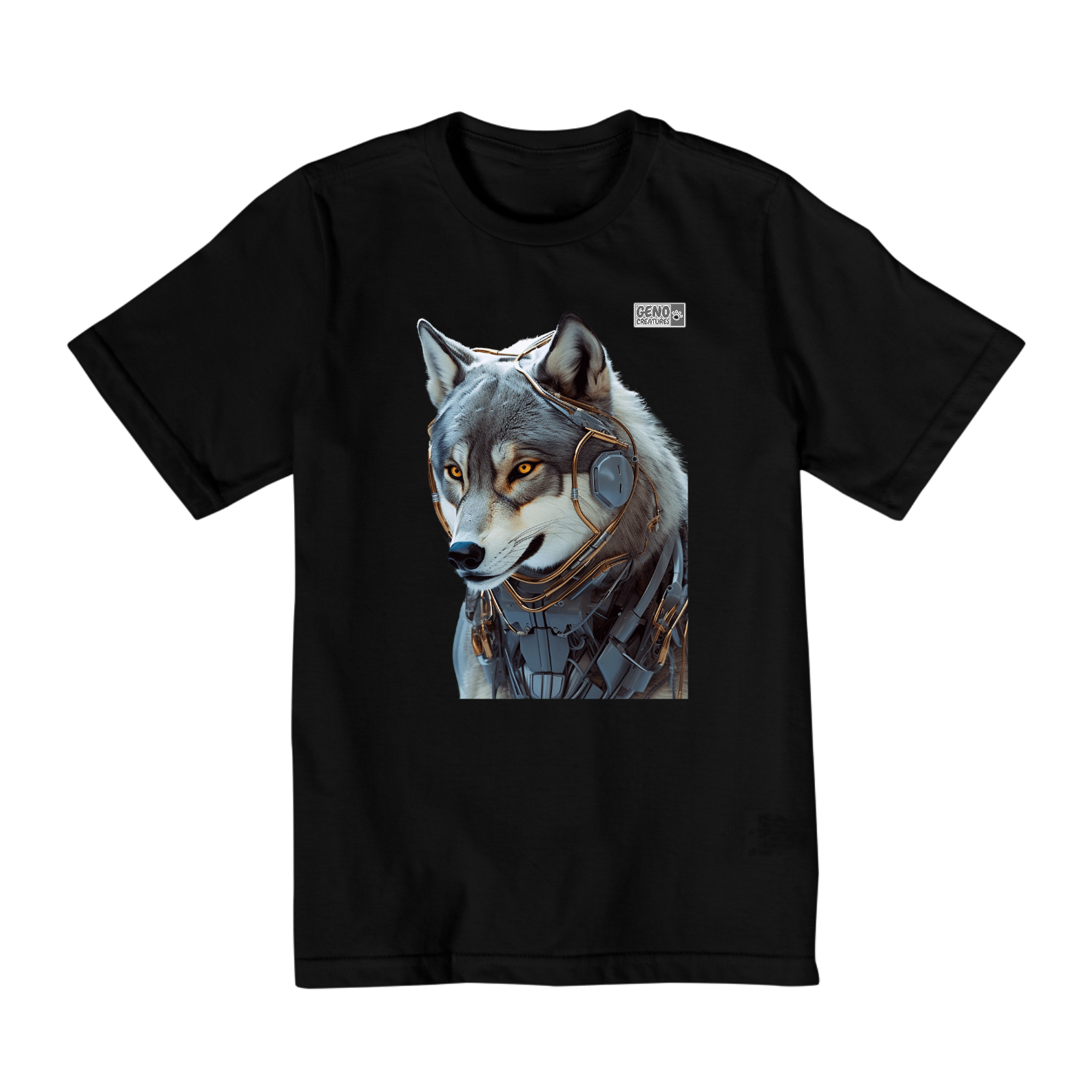 Camisa Infantil (10 a 14) - Lobo cinzento