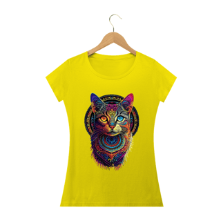Nome do produto GATO INDIANO - Camiseta Personalizada com Estampa Zen