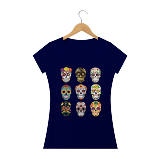 Nome do produto Camiseta Personalizada Feminina Estampa CAVEIRAS MEXICANAS 6V